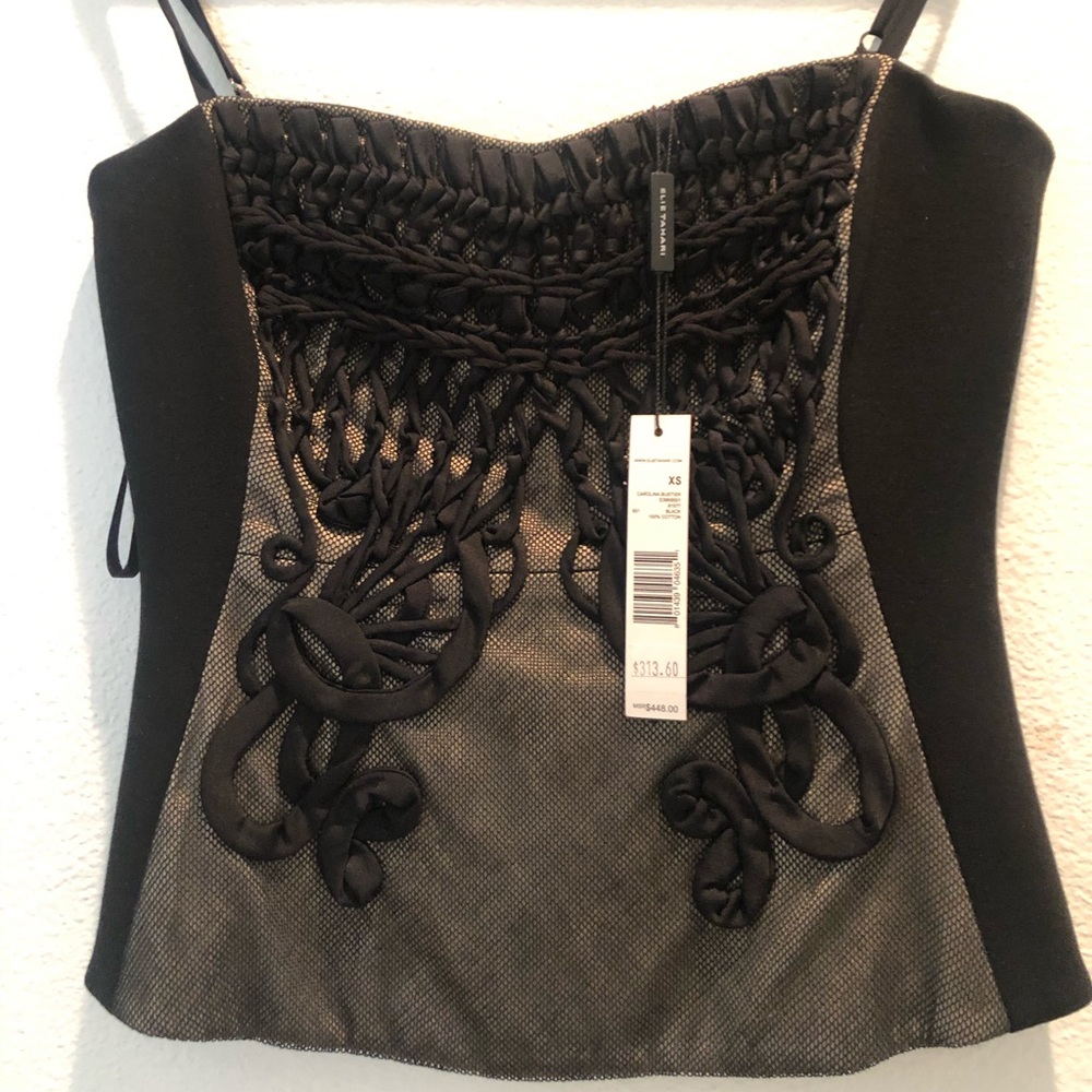 NWOT Elie Tahari black Carolina Bustier, XS